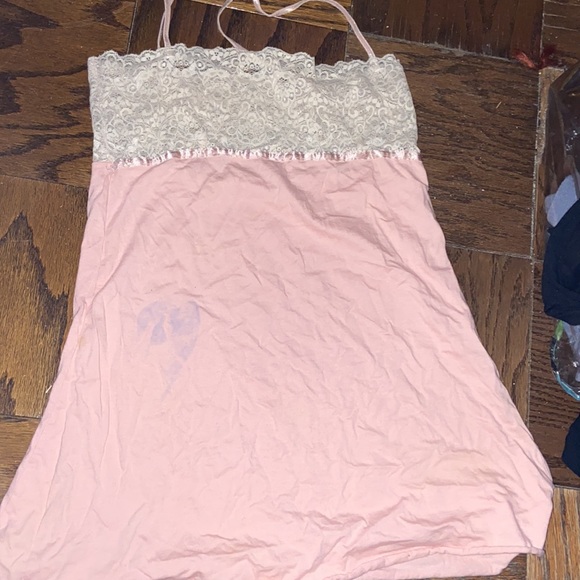 Victoria secret pink lil lace adjustable mighty nightgown /cami lace size XS - Picture 1 of 16